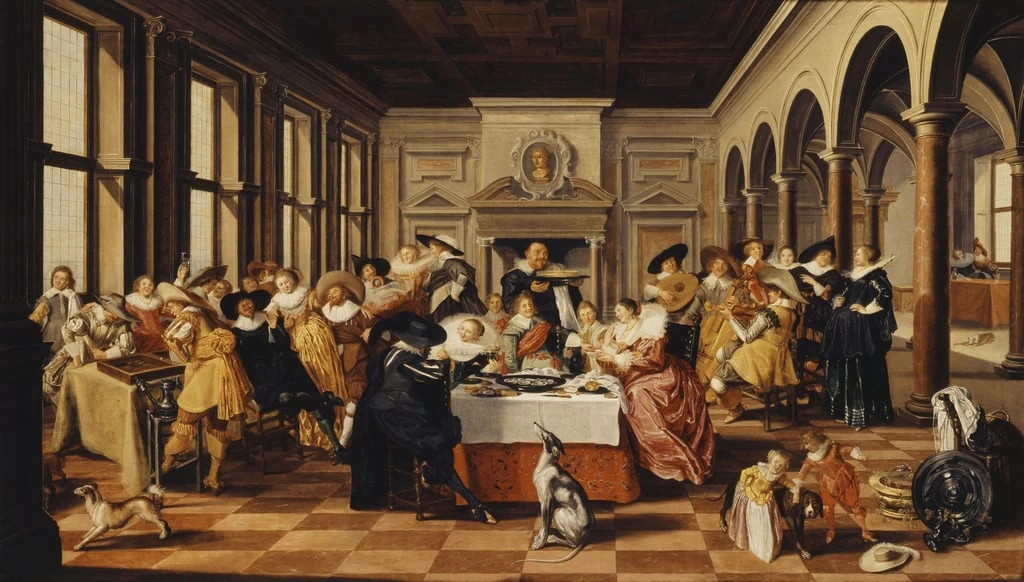 Allegra compagnia in un palazzo